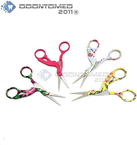 ODONTOMED2011 4,5 Aço inoxidável Dica afiada Classic Stok Scissors Design de guindaste Crane Crewing