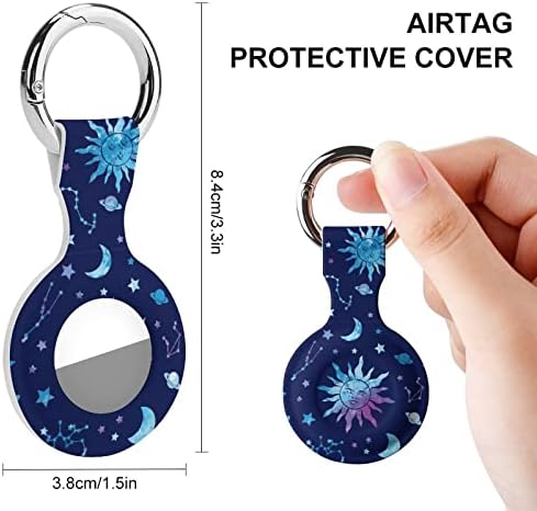 Caixa de silicone impresso para constelação de galáxia espacial para airtags com o chaveiro de proteção contra