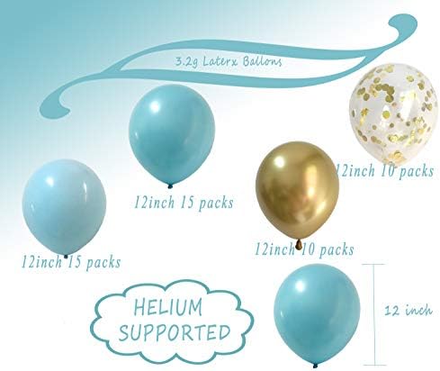 Feliz Aniversário Balões Decorações Azul - Blue Blue Gold Bday Party Decor Supplies for Kids meninos meninas