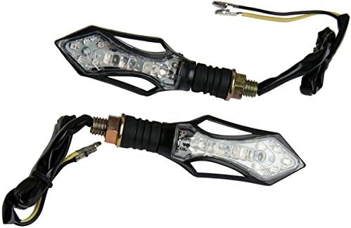 Motortogo Black LED Motorcycle Sinais de giro de lente limpa Arqueiro preto Turn Signals Lights Blinkers compatíveis