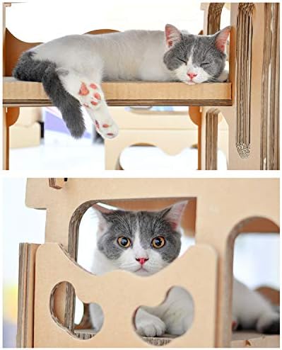 Móveis para gatos de amor Cat corrugado Casa de gato de quatro camadas Villa Diy Cat Frame Gato Scratch Board