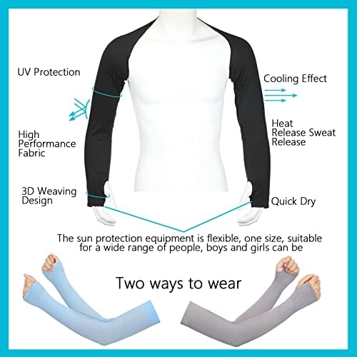 8 PCS Manga de braço Proteção solar Proteção de xale de refrigeração Manga UV Proteção solar compressão