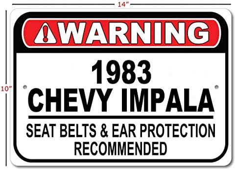 1983 83 cinto de segurança Chevy Impala recomendado sinal de carro rápido, sinal de garagem de metal, decoração