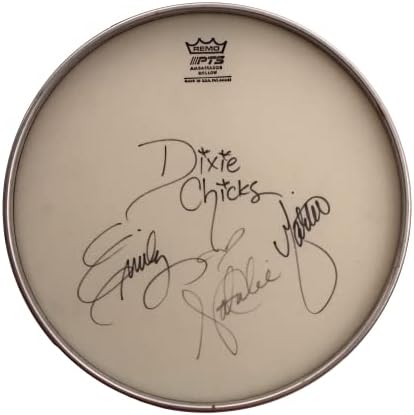 A banda completa de Dixie Chicks assinou o Autograph 12 Drumhead com James Spence JSA Letter of Authenticity
