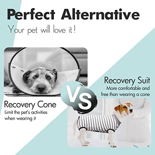 Ikipuko Dog Surgery Recovery Suit, traje de recuperação para gatos de cães após a cirurgia e colarinho