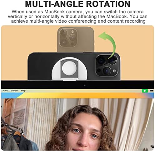 Montagem da câmera de continuidade da família ICARER com MagSafe para laptops MacBook/iPhone 12,13 e 14