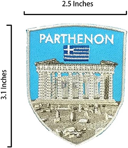 A-One 3 PCs Pack- Partenon Landmark Patch+Grécia Pino de Laplel e emblema, Athena, lembrança grega