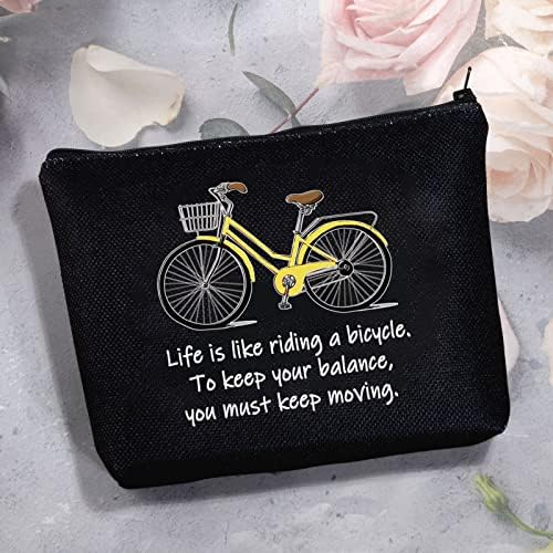 MBMSO Bicycle Gifts Cosmetic Bag Bicycle Bacycle Bag Life é como andar de bicicleta Ciclista de zíper
