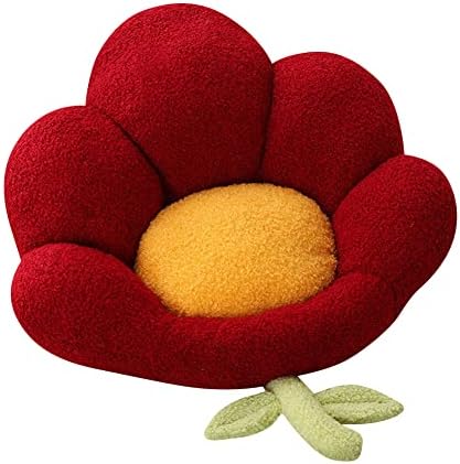 travesseiro de pelúcia de flores ikasus, travesseiro de piso de flor Assentos, travesseiro de sofá de girassol, travesseiro macio de girassol para luxo de girassol, quarto tatami de carro de luxuoso para crianças Presente de mulheres 19,7 polegadas Vermelho vermelho