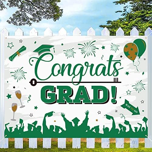 Decorações de graduação 2023, 82,6 x59 Grande parabéns parabéns Banner de pano de pano de pós-graduação, suprimentos