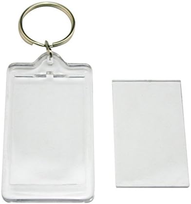 Xumin 10pcs transparente retângulo acrílico em branco Chans de molduras Correntes -chave Chave