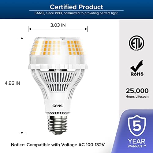 SANSI 250W Equivalente A21 Lâmpada LED, 4000 lúmens e26 lâmpada LED com tecnologia de cerâmica, 3000K Soft quente