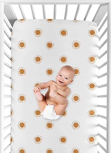 Doce jojo projeta branco e laranja boho sol garoto ou menina encabeada lenço de berço bebê ou criança berçário