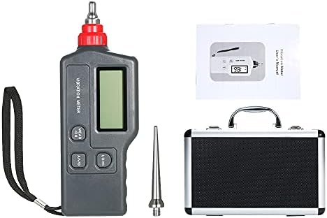 Medidor de vibração Huiop, medidor de vibração digital portátil com Analisador de vibração do LCD Testador de saída CA Aceleração/velocidade/medição de deslocamento