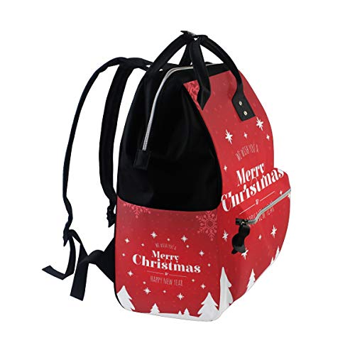 Backpack de mamãe para bebês para cuidados com o bebê, adorável Natal, elegante e elegante e impermeável
