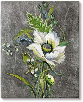 Stuell Industries detalhadas Broto de flores Bloom Canvas Arte de parede, design de Liz Jardine