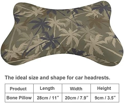 Palm Tree Tree Camouflage Car pescoço travesseiro 2 PCs Local de pescoço de cabeça respirável