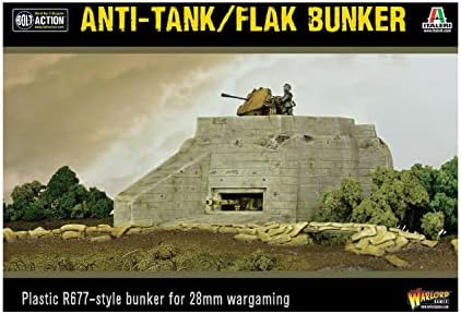 Ação do Senhor da Guerra Ação Anti -Tank/Bunker de Flak 1:56 Table WWII Top Kit de Modelo de Modelo de Plástico Diorama da WWII 842010001