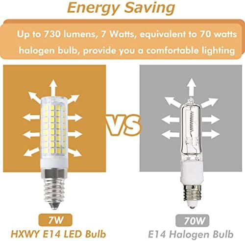 E14 Bulbo LED 7W 120V Lâmpadas européias equivalente a 75w Bulbo incandescente, base E14 diminuída