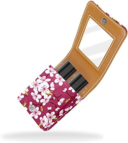 Mini estojo de batom com espelho para bolsa, Organização japonesa de suporte de caixa portátil japonesa Sakura