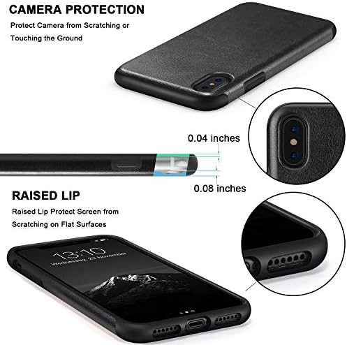 Tendlin compatível com iPhone XS Max Case Premium Leather fora e TPU flexível Hybrid Slim Case compatível