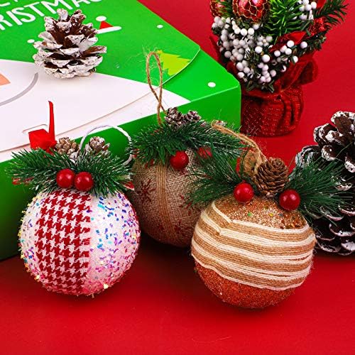 ANECO 12 pacote de pacote Bola de Natal Ornamentos de Natal Bolas de Baubles Definidos Estilos Vários