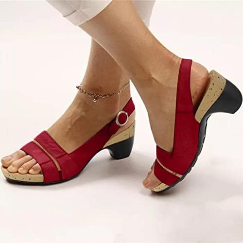 Sandálias de cunha GUFESF para mulheres, mulheres sandálias respiráveis ​​confortáveis ​​em sandálias
