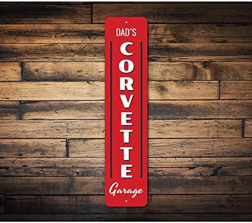 Chevy Chevy Corvette Garage Sign, NOVYT CAR METAL SIGN - 9 x 36 polegadas