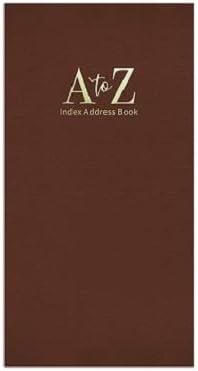 Livro de endereço A - Z de couro de tamanho esbelto Slim