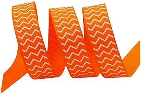 3/8 Chevron laranja impressão de gestágria fita DIY Cabelos de cabelos artesanato decorações