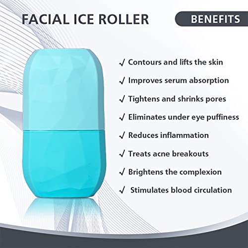 Rolo de rosto de gelo, rolo de gelo para alívio do rosto e inchaço dos olhos, molde de rolo de gelo de silicone,