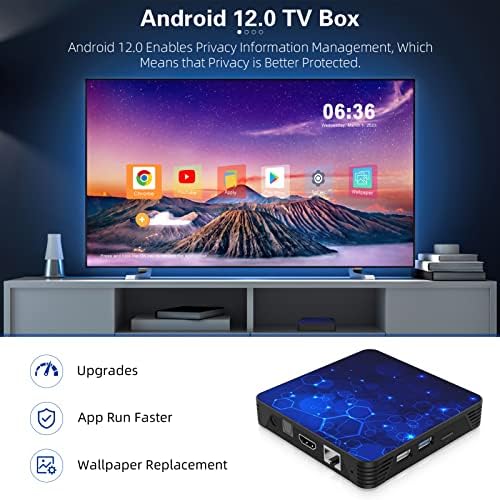 Android 12.0 TV Box, Android TV Box RK3318 Quad-core Cortex-A53 2 GB RAM 16GB ROM TV SUPORTE