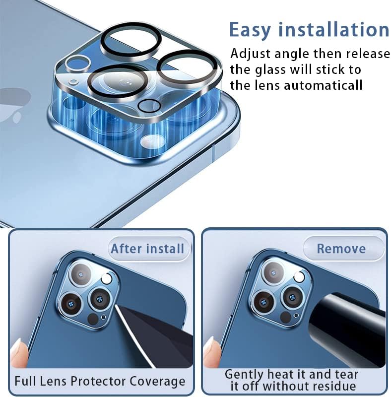 AOOMO [Protetor de lente de câmera de 3 pacote Compatível com iPhone14 Pro / 14 Pro Max Tempered Glass