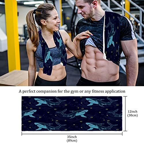 Sharks Bluefitness Gym Towels for Men & Women Praia Toalha de 2-Pack Prinha Fast Secy Microfiber Sport