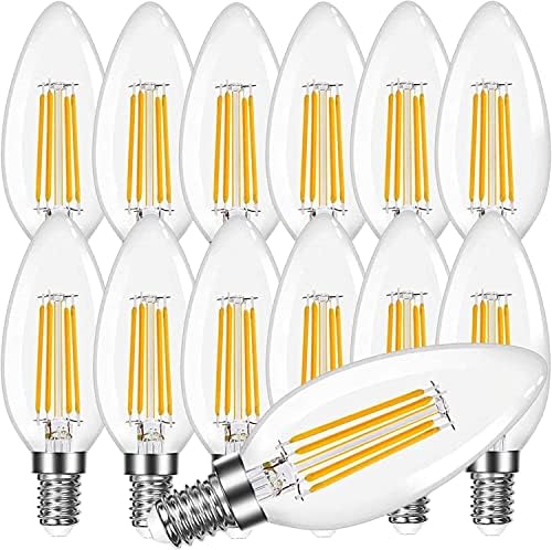 Prosperbiz E12 Candelabra lâmpadas lideradas por 40W Bulbos de lustres de 2700 mil incandescentes, lâmpadas de