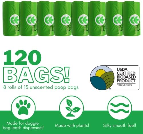 O saco de cocô de cocô de cocô original, sacos de cachorro para cocô, 120 sacos de desperdício de cachorro,