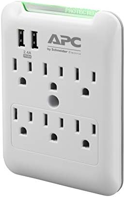 Protetor de superfície de saída da APC com portas USB, PE3wu3, CA Multi Plug Outlet, 540 Joule Surge Protection