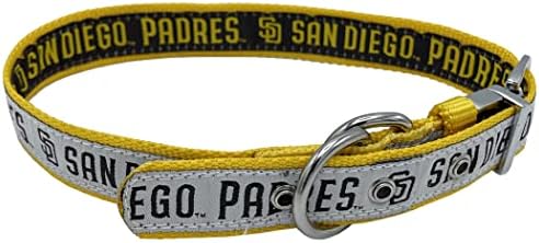 Animais de estimação primeiro San Diego Padres reversível Mlb Dog Collar Medium. Premium Home &