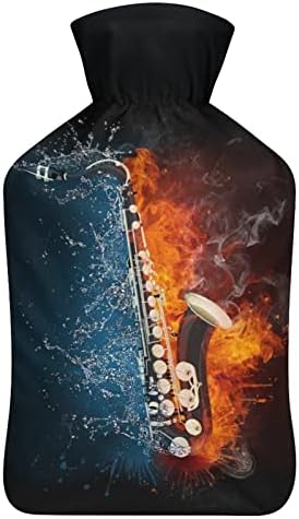 Saxofone no fogo e água de água quente injeção de borracha com cobertura de pelúcia quente para a cama Cólicas