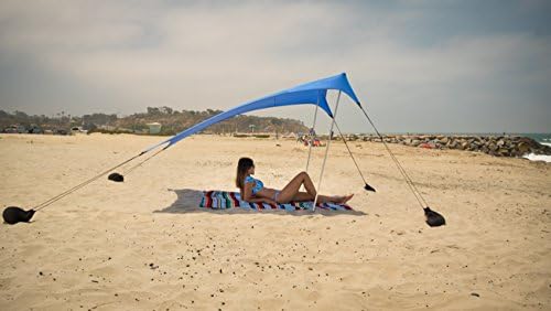 Tenda de praia de tendas neso com âncora de areia, colada portátil do dossel - 7 'x 7' - cantos