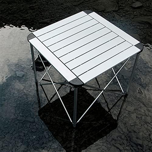 Kwikomfi 20 polegadas de alumínio Tabela de camping dobrando mesas de acampamento prateado e pesado que dobram a mesa de piquenique leves para festas ao ar livre de praia 2-4 pessoas