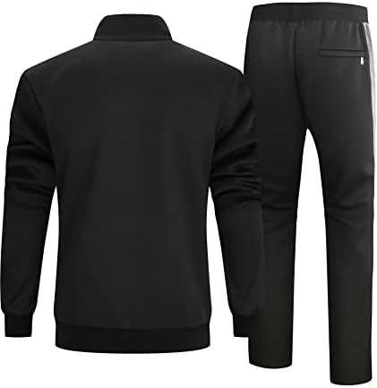 Jacketwn Men's Tracksuit Athletic Casual Sweats com bolsos com zíper
