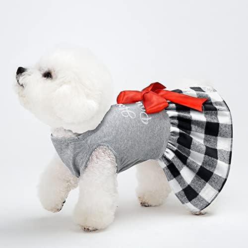 Vestido de cachorro de Natal mal -de -Natal, vestido de tule de cachorro de Natal clássico búfalo roupas