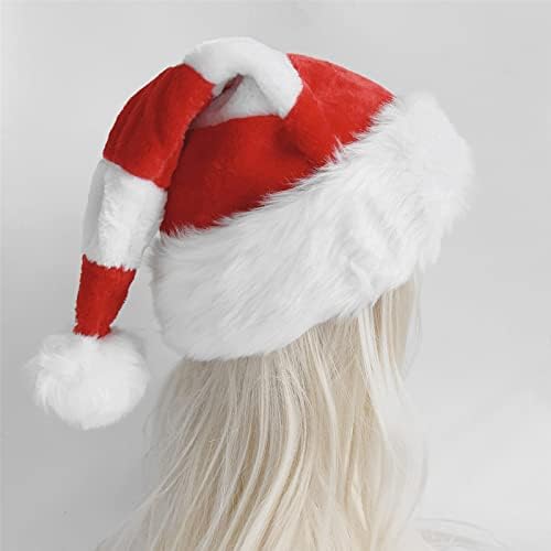 Qtmy 2 pacote de chapéu de Papai Noel de Natal vermelho para adultos Família natal ano novo festival