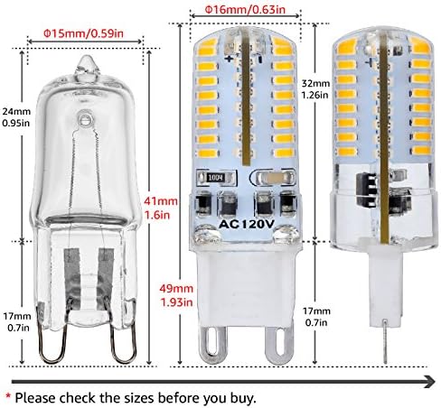 Luminagem Youke G9 Bulbo LED, lâmpadas de halogênio de 25 watts Substituição de lâmpadas, 120V AC,