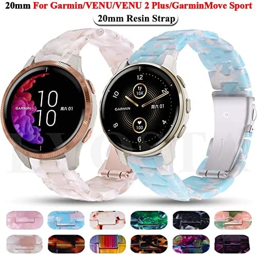 Skm Resin Smart Watch Bands para Garmin Venu2/Venu 2 Plus Sq Straps Garminmove Sport Forerunner 245 645 WatchBand