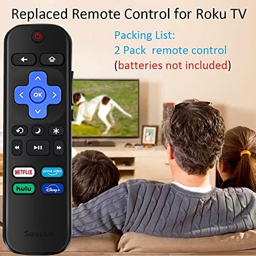 Controle remoto substituído para a TV Roku, compatível com o Hissense Sharp Onn Insignia Roku Ect, com Netflix,