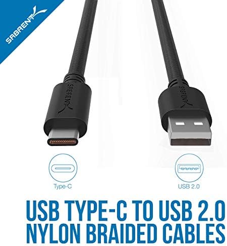 Sabrent 5 em 1 USB C Multi-Port Hub + [3-Pack] 22AWG Premium 3ft USB-C para USB A 3.0 Cabos de sincronização