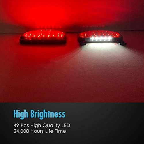 TCTAUTO RED LED LED RV Trailer Stop Turn Freio Lights/Kit de luz da placa com base na base fumada de base