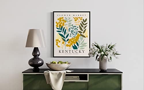 Kentucky Flower Market Art Print, Goldenrod Flower Wall Art, Decoração de arte floral para quarto,